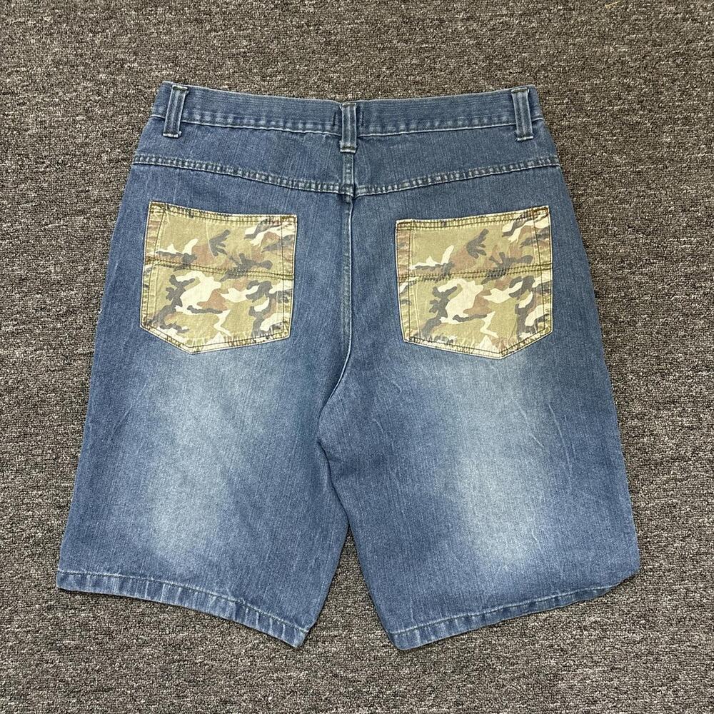 Blue revolution denim shorts with